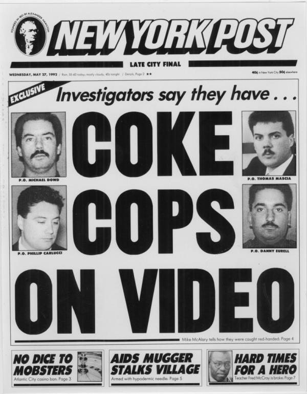 Front page of the NY Post after Dowd's arrest