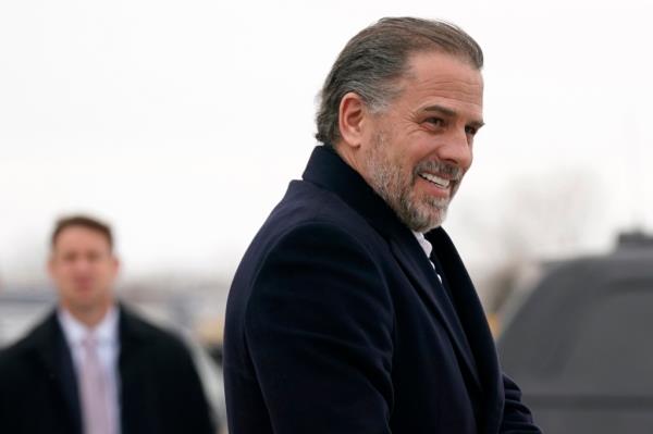 Hunter Biden smiles outside