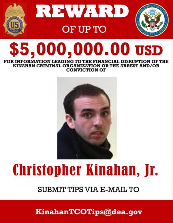 Wanted poster for Christy Kinahan Jr. 