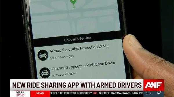 A new ride-sharing app pairs riders with drivers who are trained to carry and use a firearm.
