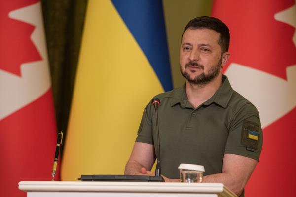 President Volodymyr Zelensky acknowledged that the counteroffensive was underway at a press co<em></em>nference in Kyiv.