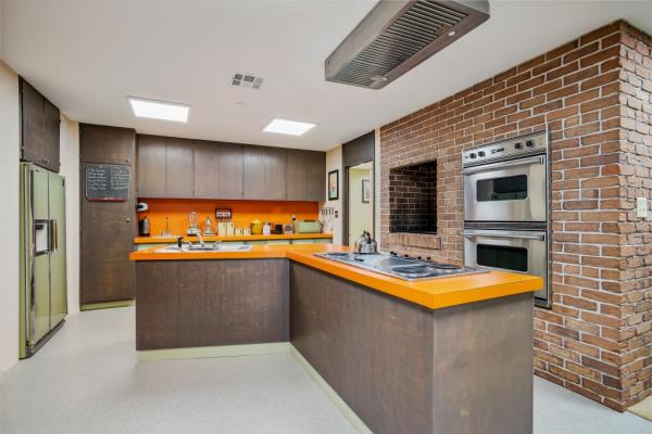 The kitchen with period appliances.
