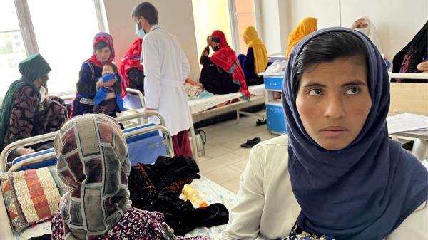 A ward at the hospital in Ghor, wher<em></em>e mothers sit with their ill children