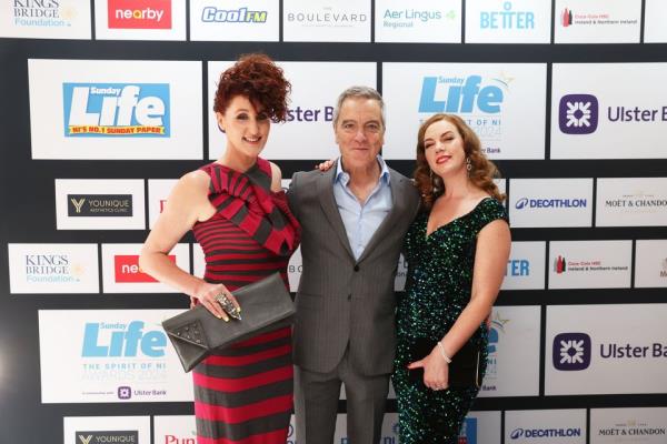 Nesbitt with Bro<em></em>nagh Waugh and Niamh McGrady at the Sunday Life Spirit of Northern Ireland Awards (Picture by Peter Morrison)