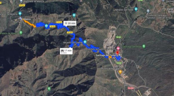 Masca to Santiago del Teide is 5.5km