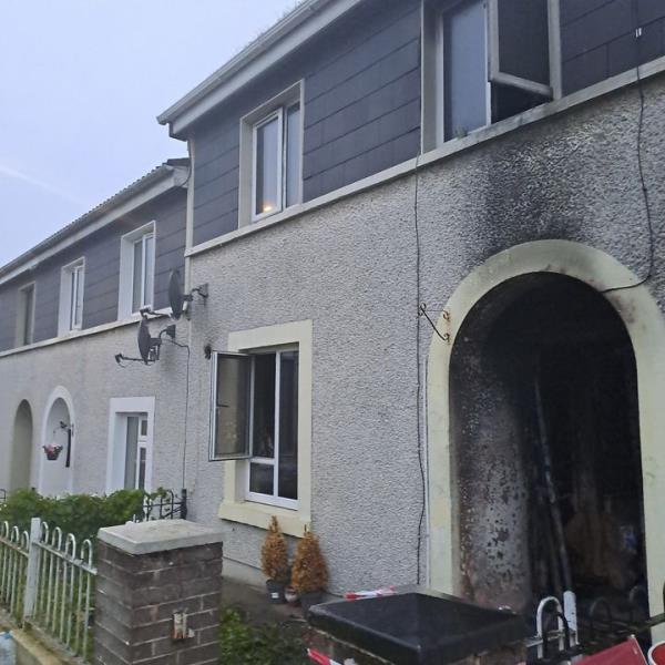 Extensive fire and smoke damage was caused to the inside of the house, following the blaze on Sunday morning.