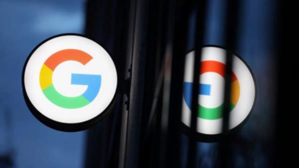 The logo for Google LLC is seen at the Google Store Chelsea in Manhattan, New York City, US, November 17, 2021. REUTERS/Andrew Kelly