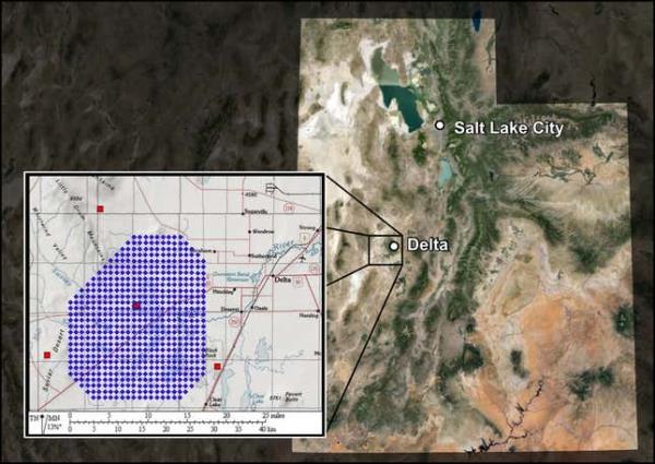 A map of the telescope array.
