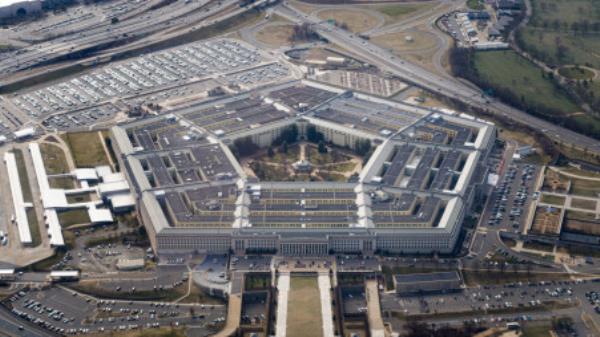 The Pentagon is seen from the air in Washington, U.S., March 3, 2022, more than a week after Russia invaded Ukraine. REUTERS/Joshua Roberts
