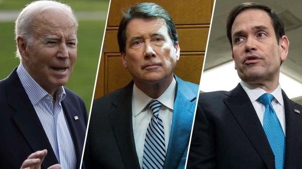 from left to right: President Biden, Sen. Hagerty, Sen. Rubio