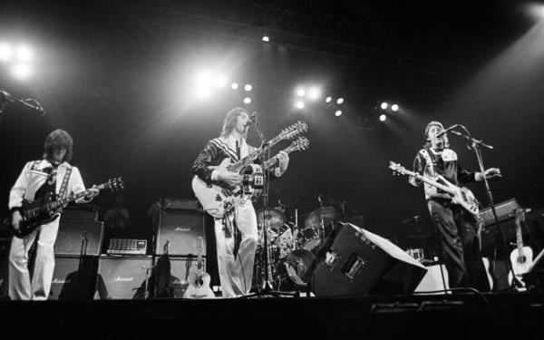 Paul McCartney and Wings perform before a sold-out audience of 14,000 at Tarrant County Co<em></em>nvention Center in Fort Worth, Texas, May 4, 1976. 