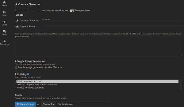 character ai create a custom character