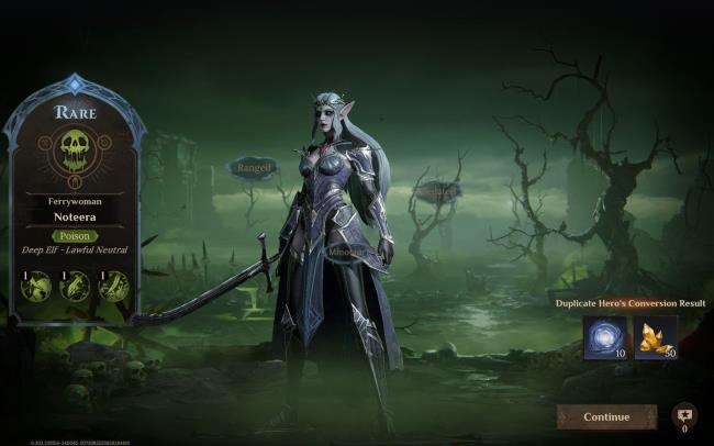 Noteera appears a second time, giving items instead in Dragonheir: Silent Gods.