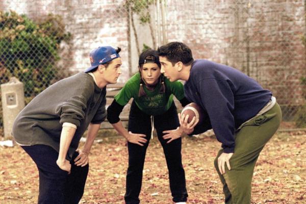 Perry, Aniston and David Schwimmer on a 1996 episode of 