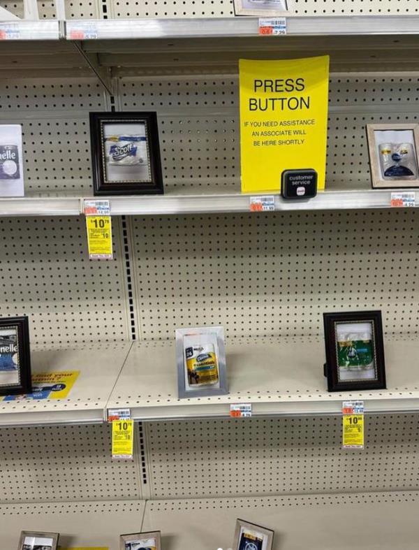 The CVS store now has photographs of its toilet roll products on its shelves. Credit: Instagram/ @washingtonianprobs