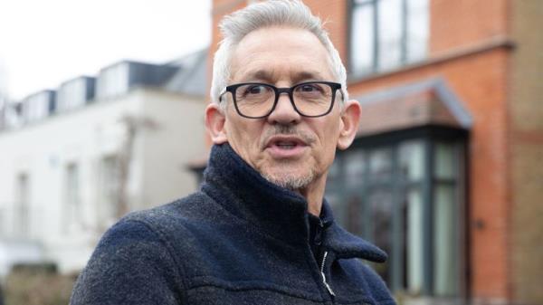 Gary Lineker outside his home in London