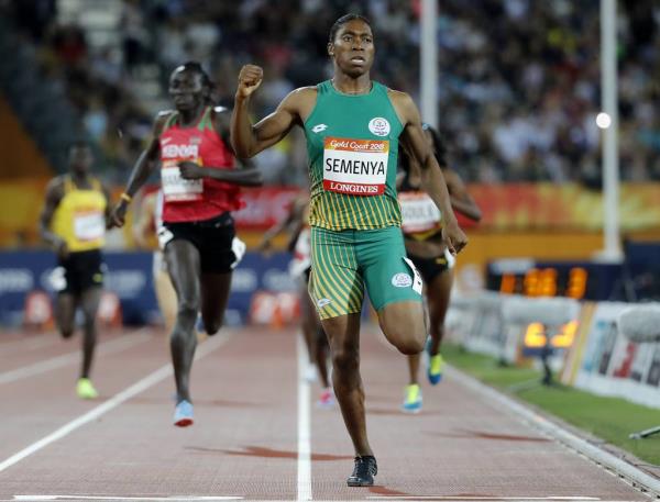Caster Semenya, a two-time Olympic champion seen here at a 2018 race, is not transgender but became well-known as a woman with relatively high testosterone levels after the 2012 Olympics.