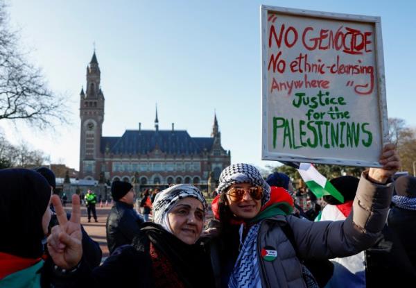 Demo<em></em>nstrations outside the Internatio<em></em>nal Court of Justice (ICJ) in The Hague