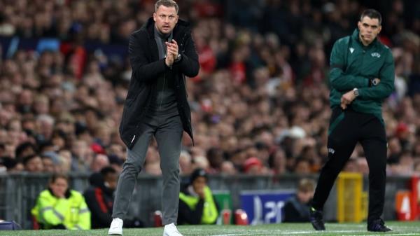 Jacob Neestrup's (L) side went close to grabbing a point at Old Trafford