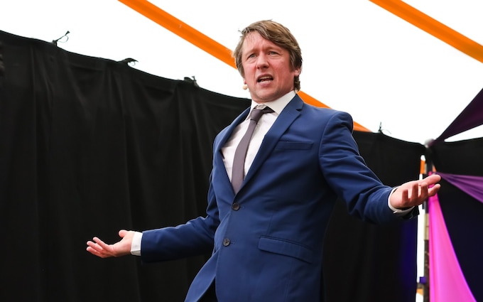 Tom Walker pictured performing in the comedy tent during Lattitude Festival at Henham Park Estate in 2018