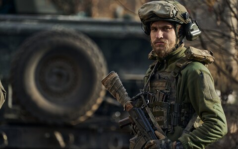 Portrait of a Ukrainian soldier on November 5 in Bakhmut region, fro<em></em>ntline Ukraine