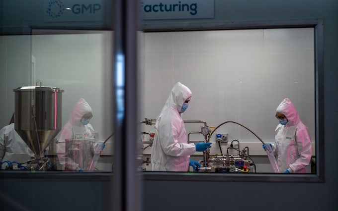 Scientists at an Afrigen Biologics and Vaccines facility in Cape Town, South Africa