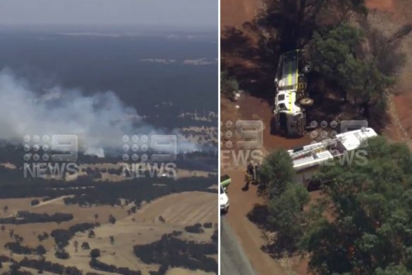 A fire truck has rolled while respo<em></em>nding to a bushfire emergency in Toodyay. 