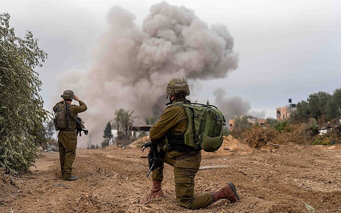 Israeli troops fighting in the Gaza Strip as the battle rages across the enclave