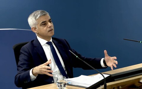 Mayor of Lo<em></em>ndon Sadiq Khan giving evidence at Dorland House in London