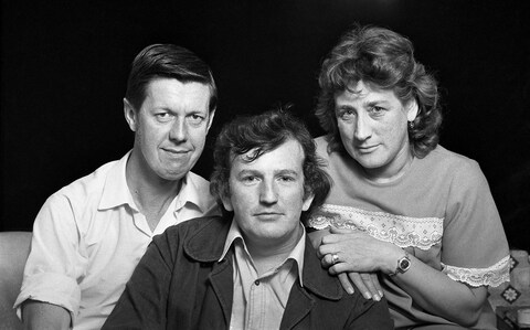 Paul Watson, centre, with Terry and Margaret Wilkins, subjects of his explosive fly-on-the-wall 1974 BBC One docu<em></em>mentary The Family