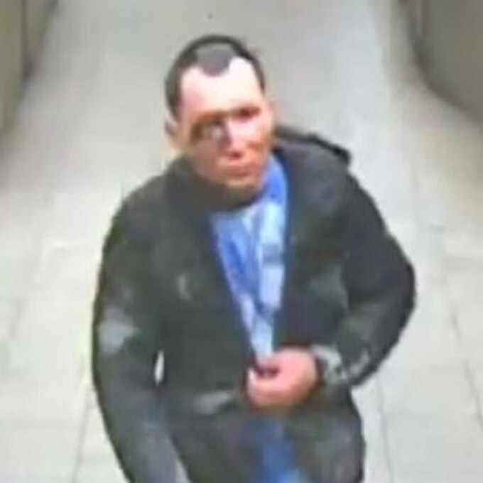 Abdul Ezedi the suspect in the Clapham alkaline substance attack, at King's Cross underground station