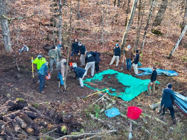 More than 80 law enforcement officers took park in a search for the remains of Sara Anne Wood in a state forest in Pownal, Vermont between Nov. 11 and Nov. 16, 2023. Sara Anne, 12, disappeared while riding her bicycle near her home in the Town of Litchfield on Aug. 18, 1993. Lewis Lent Jr. co<em></em>nfessed to kidnapping and killing her, but her remains have never been found despite several searches over the years.