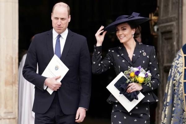 Britain's Prince William, Prince of Wales and Catherine, Princess of Wales, depart following the annual Commo<em></em>nwealth Day Service at Westminster Abbey in London, Britain, March 13, 2023.