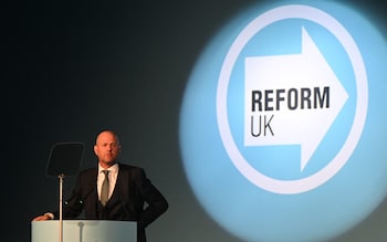 Reform's Paul Oakden addresses the 'Rally for Reform' at the Natio<em></em>nal Exhibition Centre in Birmingham on June 30