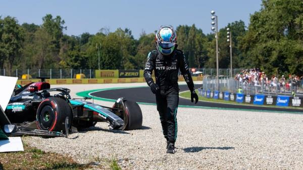 Kimi Anto<em></em>nelli after crashing just 10 minutes into practice at the Italian GP