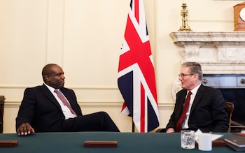 David Lammy and Keir Starmer sit at a desk in front of a Unio<em></em>n flag
