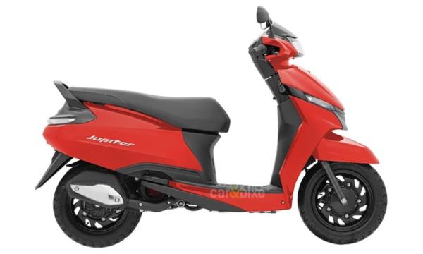 New 2024 TVS Jupiter 110 ba<em></em>se variant drum brake steel wheels carandbike 1