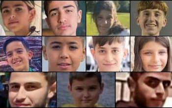 Eleven of the 12 children killed in a Hezbollah rocket attack on a football pitch in Majdal Shams