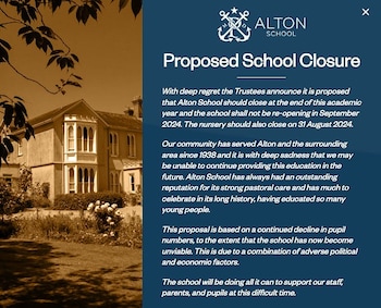 The school announced its upcoming closure in a statement on its website
