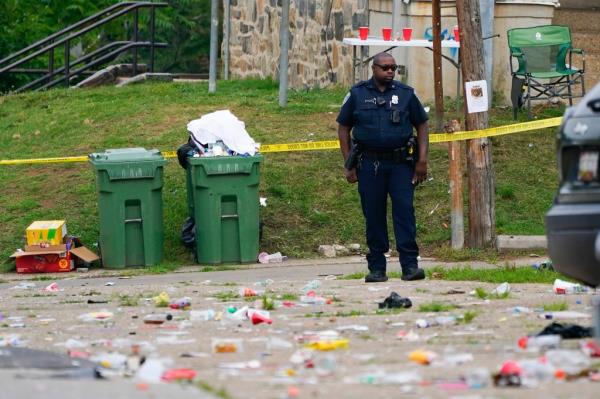Police officer at the scene of the shooting