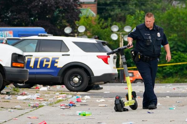 Police officer at the scene of the shooting
