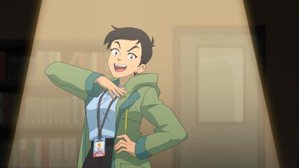 Lois Lane smirking as a cartoon. 