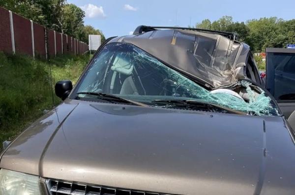 The tire of a Jeep Renegade hit the driver's side of Tammy Parsons' Ford Explorer