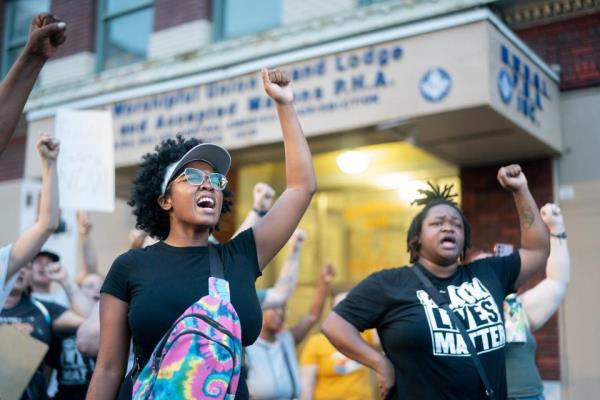 Demo<em></em>nstrators participate in a march against white supremacy on August 28, 2023 in Jacksonville, Florida (Getty Images)