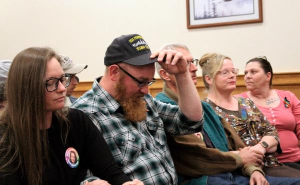 Naomi Irion's family attends a hearing for suspect, Troy Edward Driver at the Canal Township Justice Court, in Fernley, Nev. on Wednesday, March 30, 2022.