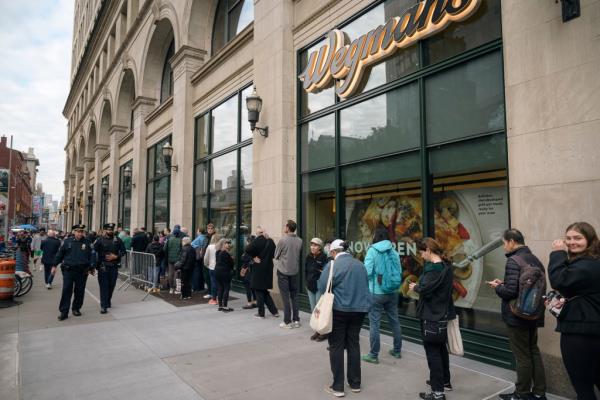 The line outside of the store began forming early Wednesday morning.