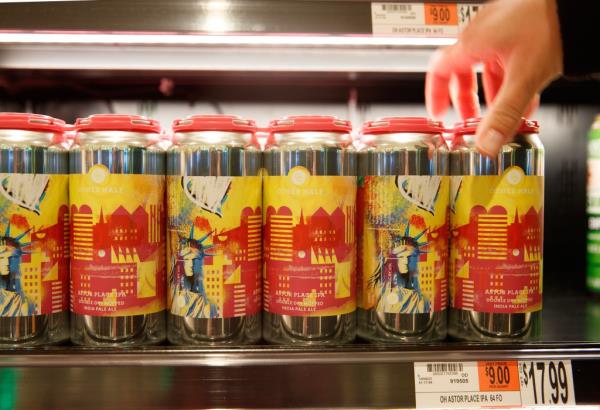 A limited-edition Astor Place IPA, brewed by Other Half, was available for sale at the opening.