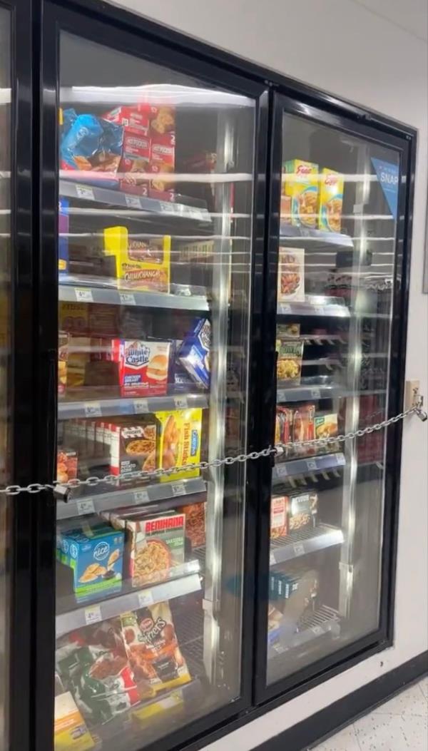 San Francisco Walgreens with chained freezer section