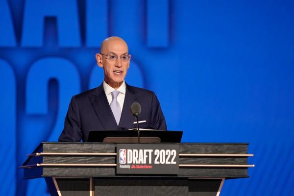 NBA Commissio<em></em>ner Adam Silver speaks at the start of the the NBA basketball draft, Thursday, June 23, 2022