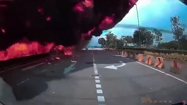 Dash cam image of fireball